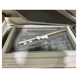 PawHut Wooden Bird Aviary with Slide-Out Tray, Birdhouse, Ladder, Perches for Finches, Parakeets, Gray