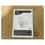 HOMCOM Faux Leather Manual Recliner, Adjustable Swivel Lounge Chair with Footrest, Armrest and Wrapped Wood Base for Living Room, Gray