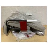 HOMCOM Faux Leather Manual Recliner, Adjustable Swivel Lounge Chair with Footrest, Armrest and Wrapped Wood Base for Living Room, Gray