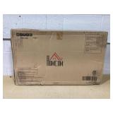 HOMCOM 28.5" 1450W Electric Wall-Mounted Fireplace with Flame Effect, 7 Color Background Light, Black