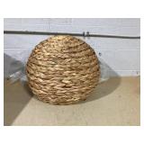 PawHut Handwoven Elevated Cat Bed with Soft Cushion & Egg Chair Shape, Basket Bed Kitty House with Stand, Raised Wicker House for Indoor Cats, 23.5" H, Light Brown