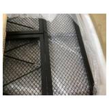 HOMCOM 3-Panel Folding Fireplace Screen for Wood Burning with Double Doors, Home Heavy Duty Steel Fire Spark Guard, 47.25" W x 31" H, Black