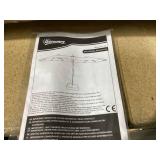 Outsunny Double-sided Outdoor Patio Umbrella with Solar Lights and Base, Dining Table Umbrella Push Button Tilt, Gray