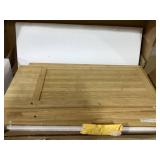 kleankin Freestanding Bathroom Sink Cabinet, Bamboo Under Sink Cabinet Cupboard Organizer with 2 Slatted Doors, Natural