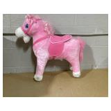 Qaba Kids Ride on Rocking Horse Toddler Plush Toy with Realistic Sounds and Swinging Tail for 3 Years Old Children