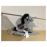 Qaba Kids Rocking Horse, Plush Toddler Ride on Toy with Realistic Neigh and Toy for 25 Years Old, Gray