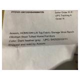 Storage Ottoman, Linen Fabric Button Tufted Storage Bench with Soft Close Lid for Living Room, Entryway or Bedroom Heather Gray