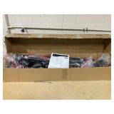 Soozier Squat Rack with Pull Up Bar and Barbell Bar Adjustable Bench Press Multi-Function Weight Lifting Half Rack, White