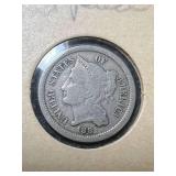 1881 US 3 CENT NICKEL