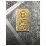 1/100TH TROY OZ .9999 FINE GOLD SCOTTSDALE BAR