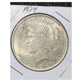 1924 US PEACE SILVER DOLLAR