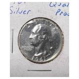 1961 US PROOF WASHINGTON QUARTER