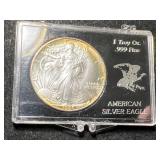 1988 AMERICAN SILVER EAGLE 1 TROY OZ .999 FINE SILVER IN CASE