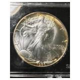 1988 AMERICAN SILVER EAGLE 1 TROY OZ .999 FINE SILVER IN CASE