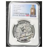 2021 BRITTANIA 1 TROY OZ .999 FINE SILVER NGC MS69
