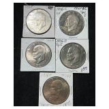 GROUP OF 5 US EISENHOWER DOLLARS