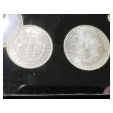 1902-O US MORGAN SILVER DOLLAR WITH 2002 AMERICAN SILVER EAGLE IN CASE