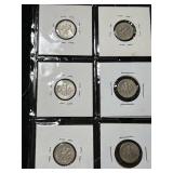 GROUP OF 6 US ROOSEVELT DIMES