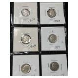 GROUP OF 6 US ROOSEVELT DIMES