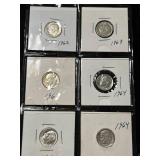 GROUP OF 6 US ROOSEVELT DIMES