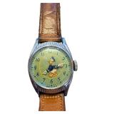 Vintage Donald Duck Wristwatch with Leather Band