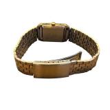 Phasar Quartz Gold-Tone Square Face Wristwatch with Metal Band