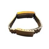 Benrus Quartz Dual Dial Rectangular Wristwatch with Metal Band