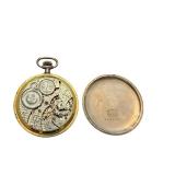 Illinois Gold-Tone Pocket Watch with Roman Numeral Dial and Exposed Movement