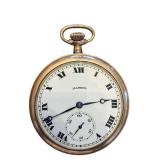 Illinois Gold-Tone Pocket Watch with Roman Numeral Dial and Exposed Movement