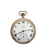 Illinois Gold-Tone Pocket Watch with Roman Numeral Dial and Exposed Movement