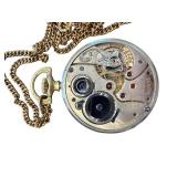 Zenith Gold Tone Engraved Pocket Watch with Chain