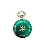 Vintage Nastrix 17 Jewels Incabloc Swiss Pocket Watch with Green Enamel Case