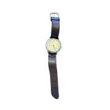 Swiss Army Brand Stainless Steel Wristwatch with Leather Band