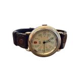 Swiss Army Brand Stainless Steel Wristwatch with Leather Band