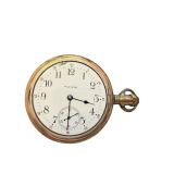 Antique Waltham Pocket Watch with Gold-Tone Case and Exposed Movement