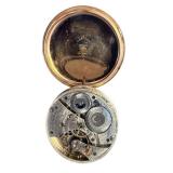 Antique Waltham Pocket Watch with Gold-Tone Case and Exposed Movement