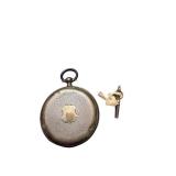 Antique Pocket Watch with Key and Roman Numeral Dial