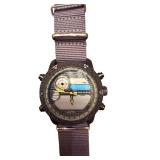 Shark Sport Watch with Gray Nylon Strap and Multi-Function Dial