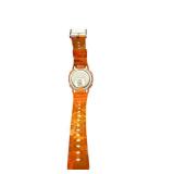 SKMEI 50M Orange Digital Sports Watch with Floral Design