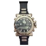 Infantry Stainless Steel Analog Digital Wristwatch with Black Rubber Strap