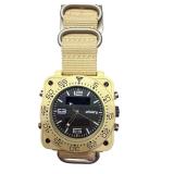 Infantry Military Style Quartz Watch with Beige Nylon Strap