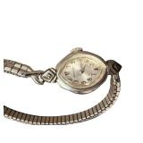Vintage Benrus Ladies Silver Tone Wristwatch with Expansion Band