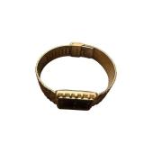 Gruen Diamond Quartz Wristwatch with Textured Gold-Tone Band