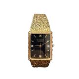 Gruen Diamond Quartz Wristwatch with Textured Gold-Tone Band