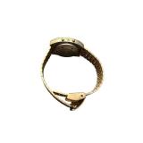 Vintage Delta Imprex Corp Digital Watch with Gold-Tone Stainless Steel Band