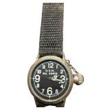 U.S.N. B.U. Ships Quartz Wristwatch with Black Fabric Band
