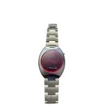 Vintage Stainless Steel Digital LED Wristwatch with Red Display