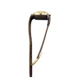 Vintage Elmont 17 Jewels Square Wristwatch with Brown Leather Band