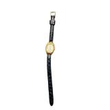 Daychron Gold Tone Wristwatch with Kimron Leather Band
