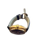 Panerai Radiomir 8 Days Gold Tone Mechanical Watch with Black Leather Strap